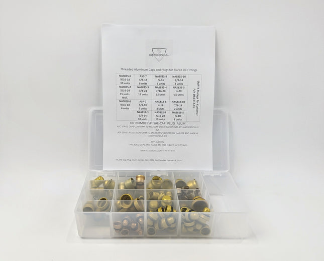 AT-ALUM-JIC-KIT – Aluminum Aircraft JIC Cap & Plug Kit | NAS835 / NAS818 FOD Protection Set